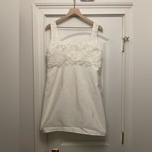BHLDN MEADOW EMBELLISHED SQUARE-NECK MINI DRESS